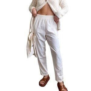 Vintage 90s Coastal Wrinkle Texture Straight Leg Chino Trousers Old Money